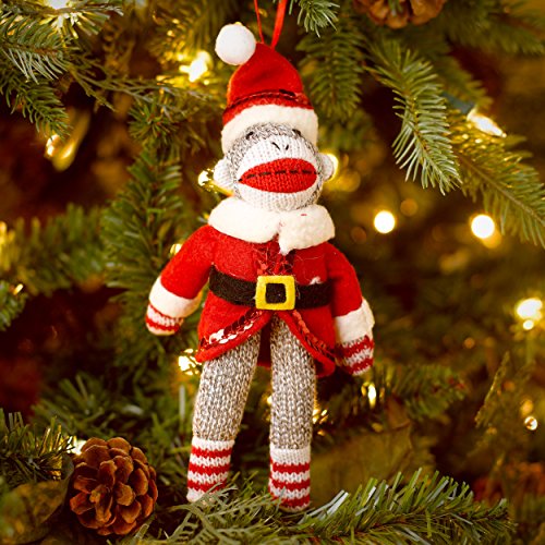 Midwest CBK Sock Monkey Santa Christmas Ornament