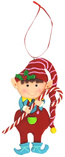 Christmas Ornaments 5 Inches Clay Dough Santa’s Workshop Elf Ornament Assorted Styles 2 Count