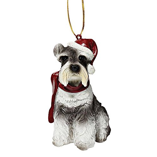 Design Toscano JH576317 Mini Schnauzer Holiday Dog Ornament Sculpture, Full Color