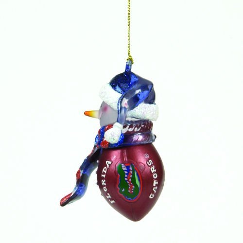 Florida Gators Striped Snowman Football Christmas Ornament