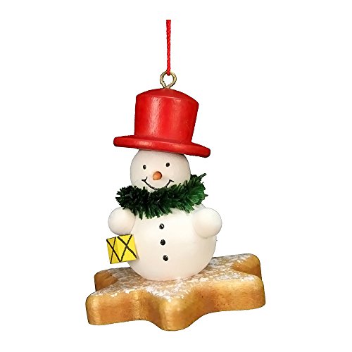10-0558 – Christian Ulbricht Ornament – Snowman on Star – 2.5″”H x 2″”W x 2″”D