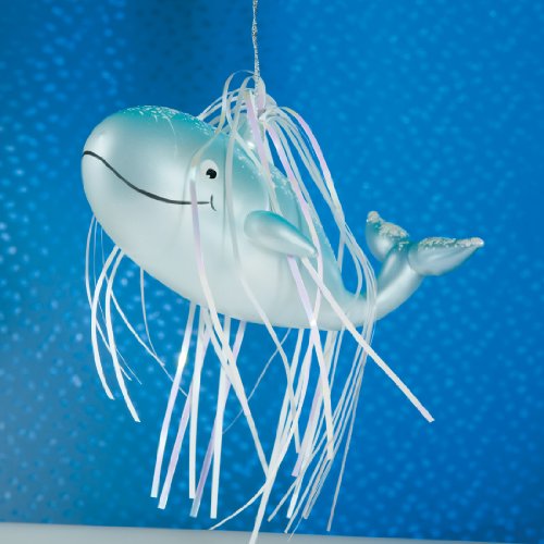 De Carlini Whale Italian Mouthblown Glass Christmas Ornament