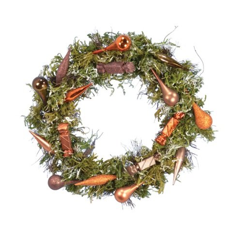 Fantastic Craft Decorative Indoor X’mas Moss Wreath, 22-Inch, Copper