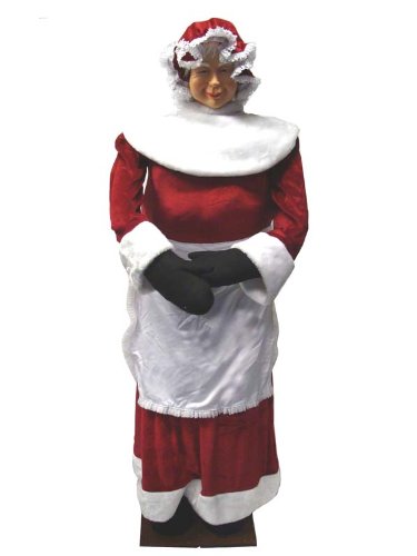 Vickerman Mrs. Santa Standing or Sitting Ornament, 5-Feet 8-Inch