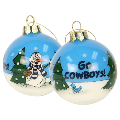 Blown Glass Hand Painted Sports Christmas Ornaments – Dallas Cowboys