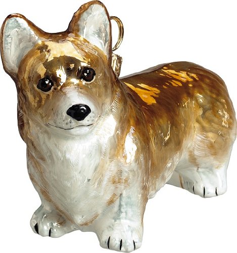 Joy to the World Collectibles European Blown Glass Pet Ornament, Pembroke Welsh Corgi