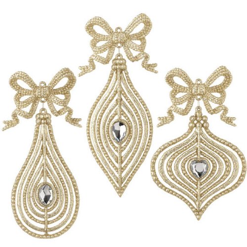 RAZ Imports – Jeweled Tiffany Ornaments With Bows