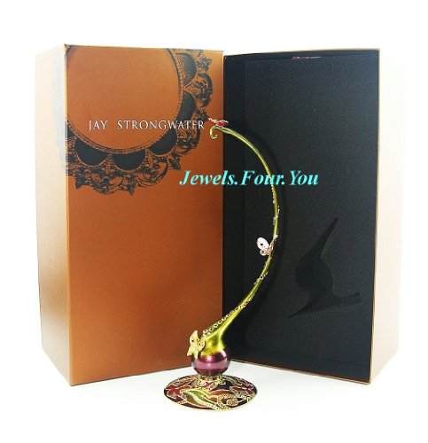 JAY Strongwater Ornament Holder Stand with Butterfly & Swarovski Crystal. 13″ Tall