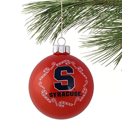 Syracuse Orange NCAA 2 5/8” Painted Round Candy Cane Christmas Tree Ornament