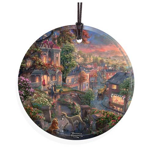 Thomas Kinkade Star Fire Hanging Glass (Ornament) – Lady and the Tramp