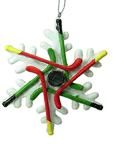 Hockey Stick Puck Player Sport Snowflake Christmas Tree Ornament By Midwest