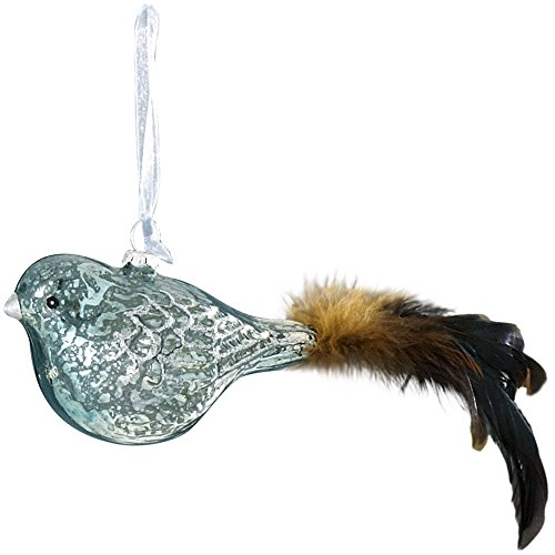 Sage & Co. XAO13861BL Glass Bird Ornament