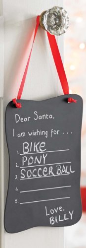 Mud Pie Chalkboard Door Hanger Ornament, Dear Santa