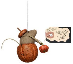 Primitives By Kathy Janet Burzenski Pumpkin Jack Mouse Ornament