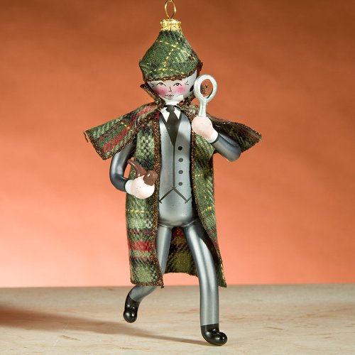 De Carlini Italian Glass Sherlock Holmes Christmas Tree Ornament