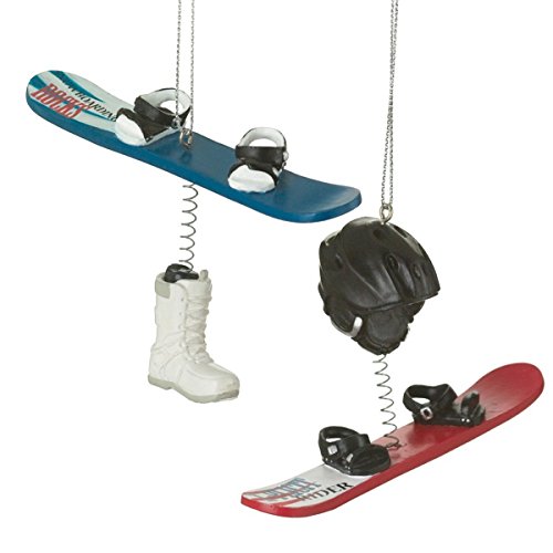 Red Snowboard Dangling From Helmet Christmas Ornament