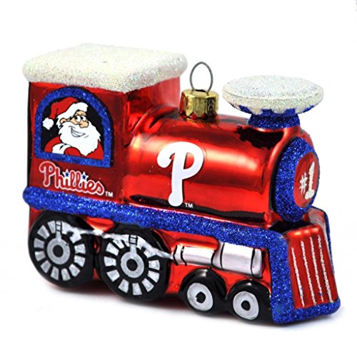 MLB Philadelphia Phillies Blown Glass Train Ornament