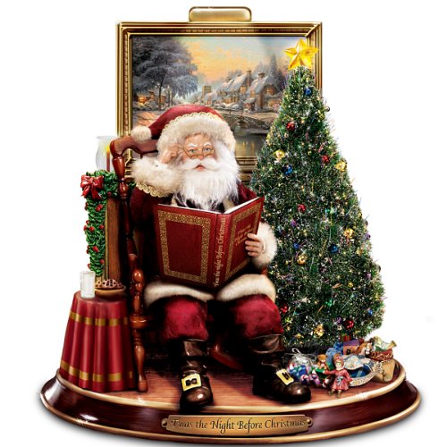 Thomas Kinkade Storytelling Santa Tabletop Figurine: ‘Twas The Night Before Christmas by The Bradford Exchange