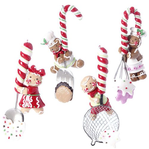 RAZ Imports – 6″ Gingerbread Utensil Ornament (Set of 4)