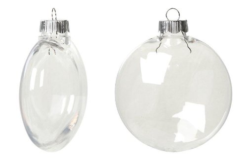 Clear Plastic Ornament Disc Balls 80mm (3.15″) – Pack of 12 – Great for Crafts!