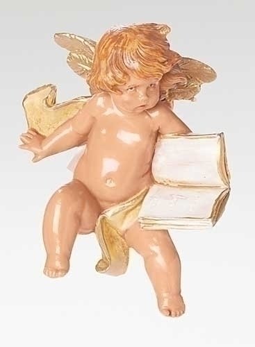 Pack of 4 Fontanini Cherub with Book Religious Christmas Ornaments #54065