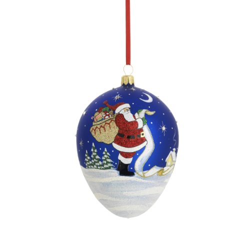 Reed & Barton Checking it Twice Egg Christmas Ornament, 4-1/2-Inch