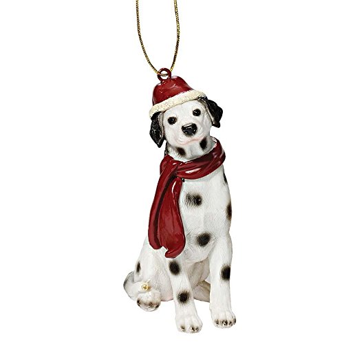 Design Toscano JH576332 Dalmatian Holiday Dog Ornament Sculpture, Full Color