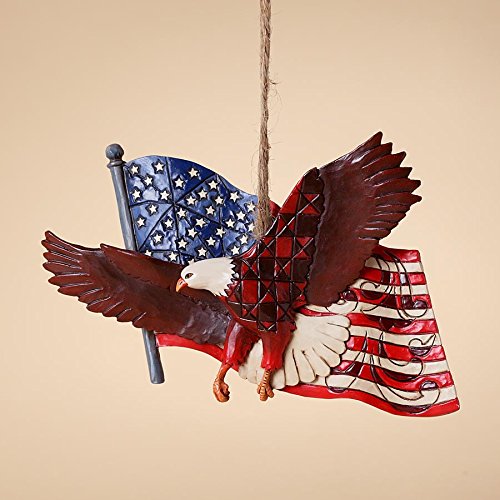 Enesco Jim Shore Heartwood Creek Eagle with Flag Ornament, 3-1/2-Inch