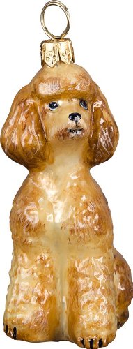 The Pet Set Blown Glass European Dog Ornament By Joy To The World Collectibles – Apricot Poodle
