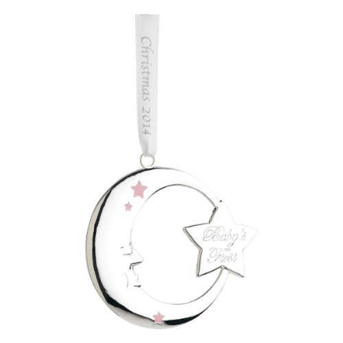 Reed & Barton 3525PK Baby’s First Christmas Pink Moon with 2014 Year Marked Ribbon, 2.75-Inch