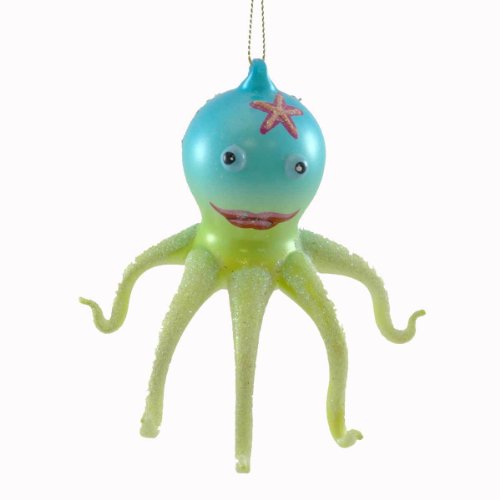 Holiday Ornament OCTOPUS BLUE TC5534 BLUE Fish Jim Marvin Christmas Glass New