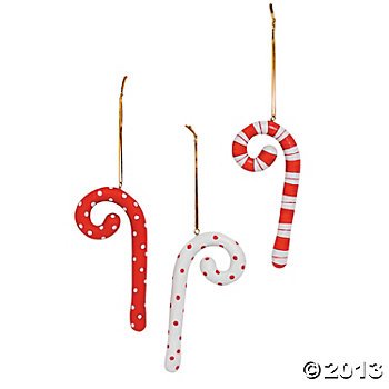 (12) ONE Dozen Curly-Q CANDY CANE – 4″ CHRISTMAS Tree ORNAMENT/Resin HOLIDAY Decoration/GIFT/DECOR
