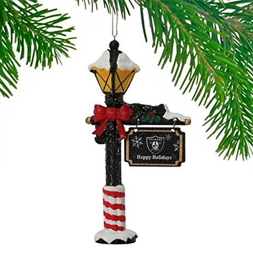 Oakland Raiders Official NFL 5.7 inch x 3 inch Street Lamp Christmas Ornament