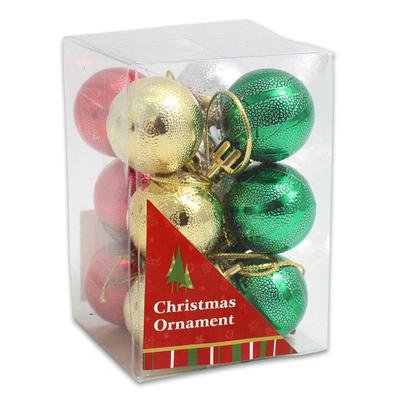 12PC Mini Size Christmas Ball Ornament Set 1.1″ (28mm)