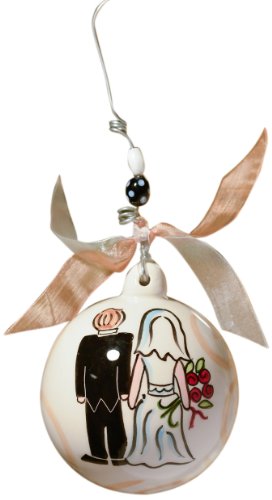 Glory Haus Bride and Groom Ball Ornament, 4 by 4-Inch
