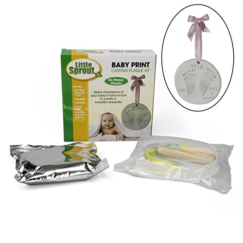 Baby Print Casting Plaque Kit – Mess Free Air Dry Ornament Keepsakes- No Baking Required