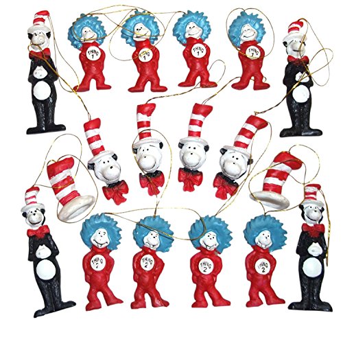 Dr. Seuss The Cat in the Hat Figurine Ornaments, Set of 18