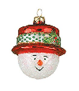 Cobane Studio Glass Christmas Ornament – Top Hat Snowman Red