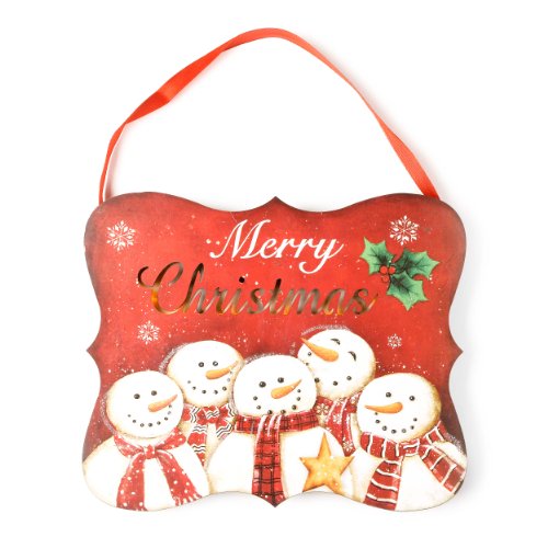 Santa’s Workshop 9.5″ “Merry Christmas” Snowman LED Lighted Wall Hanging