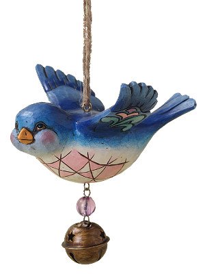 Enesco Jim Shore Heartwood Creek Jingle Birds Bluebird Ornament, 4-Inch