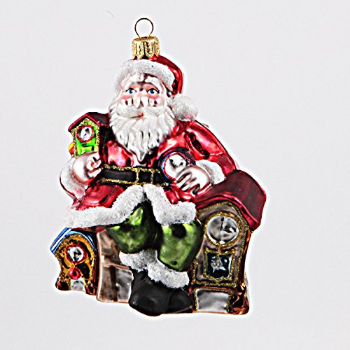 Santa with clocks Christmas ornament