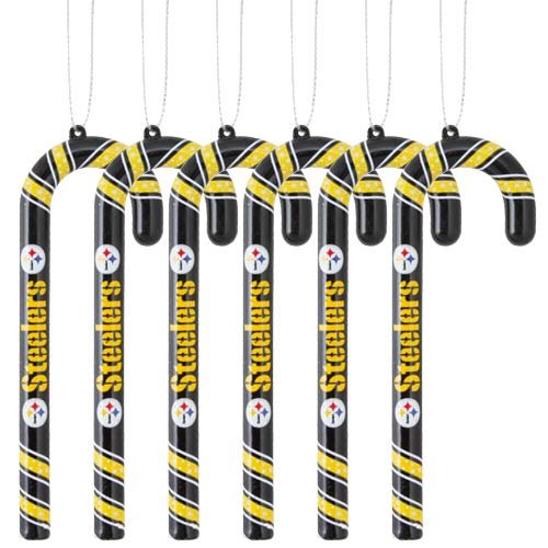 NFL Pittsburgh Steelers Candy Cane Ornament Set
