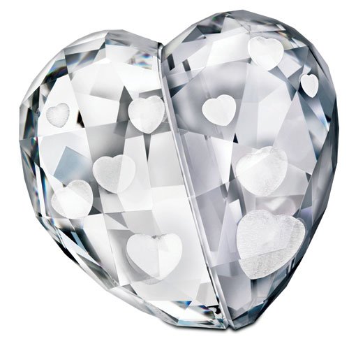 Swarovski Love Heart, Crystal Silver Shade, medium Figurine