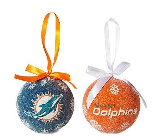 Miami Dolphins LED Boxed Christmas Ornament Set