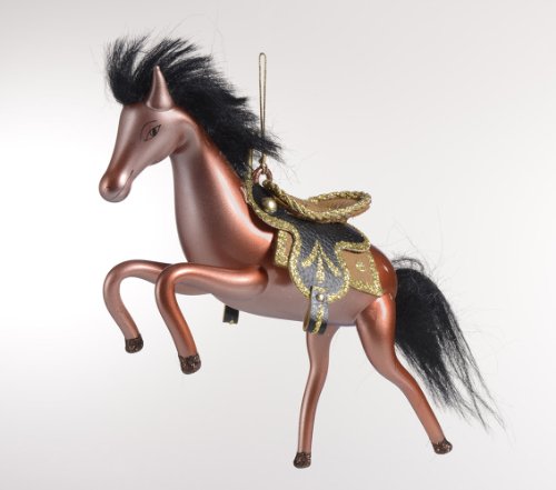 De Carlini Horse with Saddle Italian Mouthblown Glass Christmas Ornament