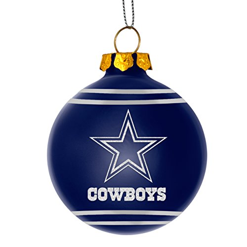 2014 NFL Football Team Glitter Logo Glass Ball Ornament – Pick Team (Dallas Cowboys)