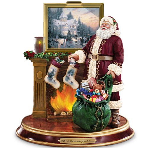 Thomas Kinkade Illuminated Santa Claus Tabletop Figurine: Light Up The Holidays by The Bradford Exchange