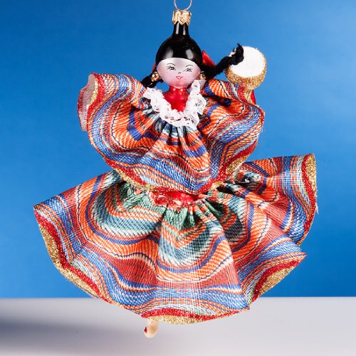 De Carlini Mexican Woman Italian Mouthblown Christmas Ornament