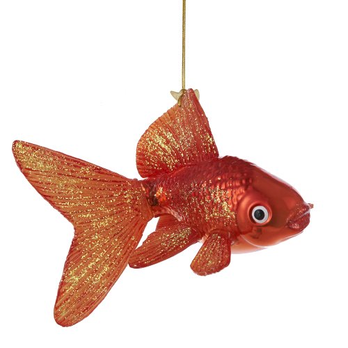 Kurt Adler Noble Gems Glass Goldfish Ornament, 5-Inch