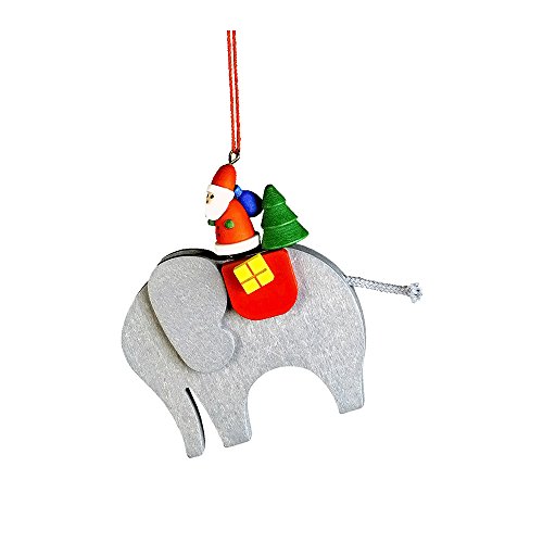 10-0466 – Christian Ulbricht Ornament – Santa on Elephant – 3″”H x 2.75″”W x 1″”D